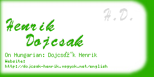 henrik dojcsak business card